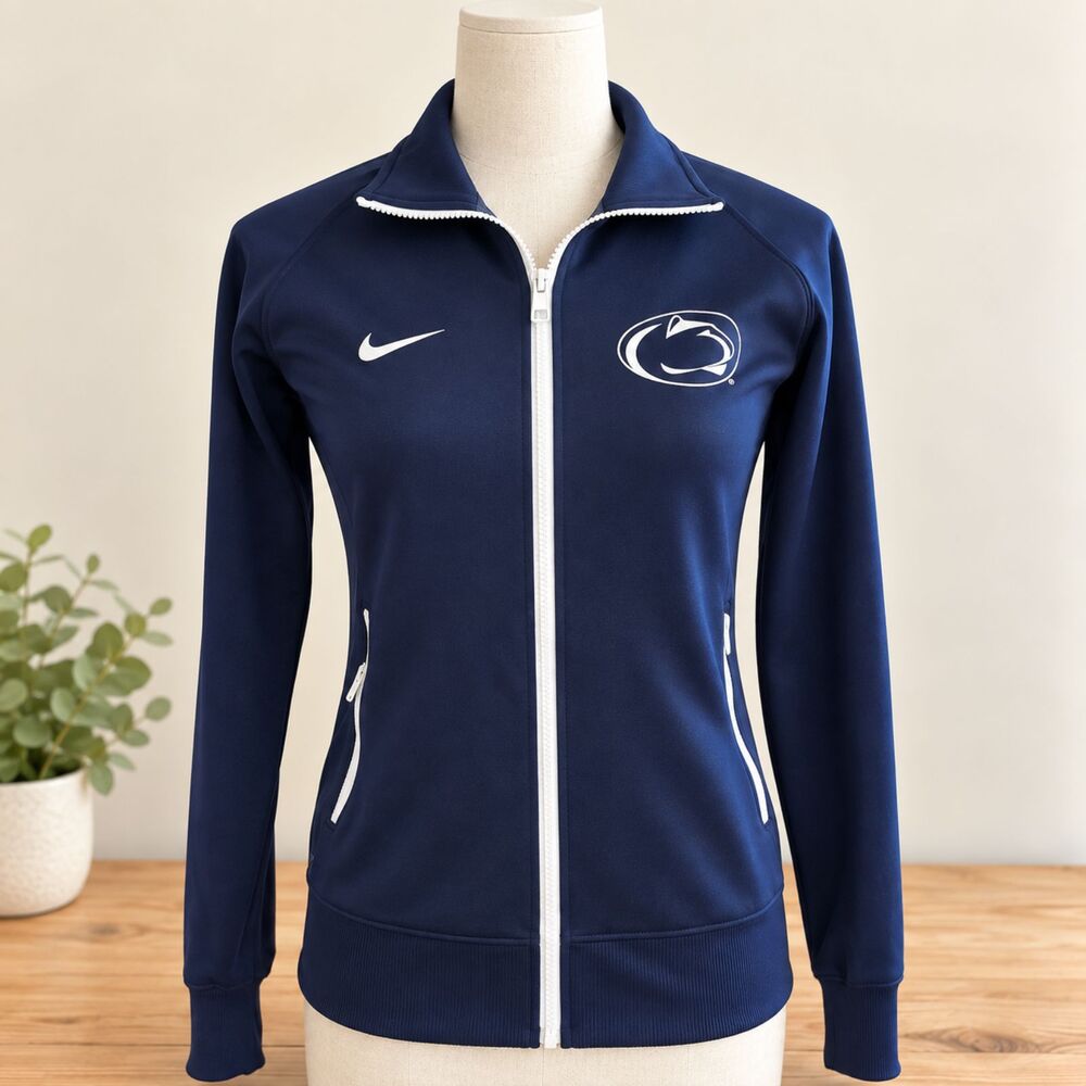 Nike Penn State Nittany Lions Womens Small Dri-FIT Full Zip Track Jacket Navy
